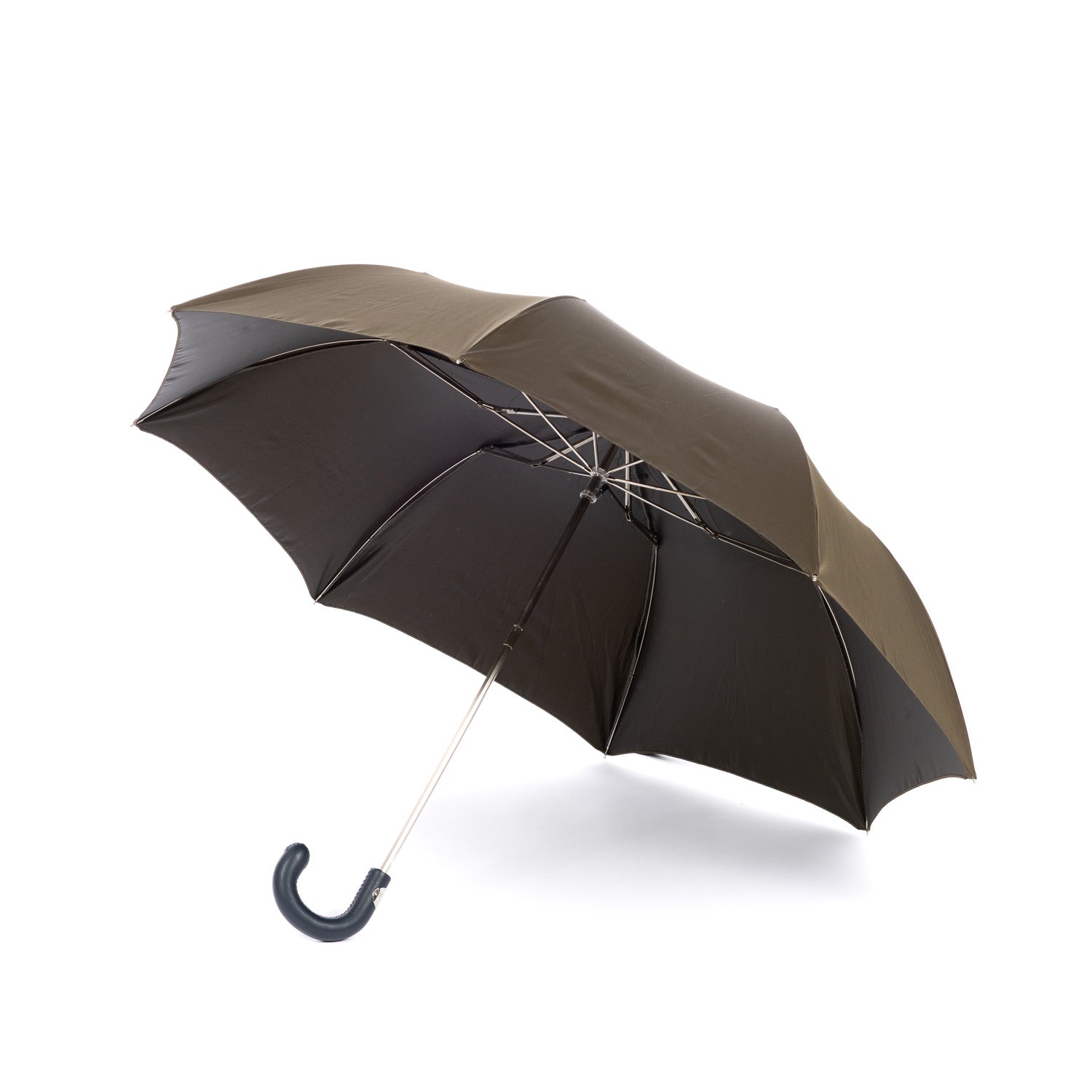Francesco Maglia x MJ: Pocket Umbrella "Folding" with Calfskin Handle - purely handmade